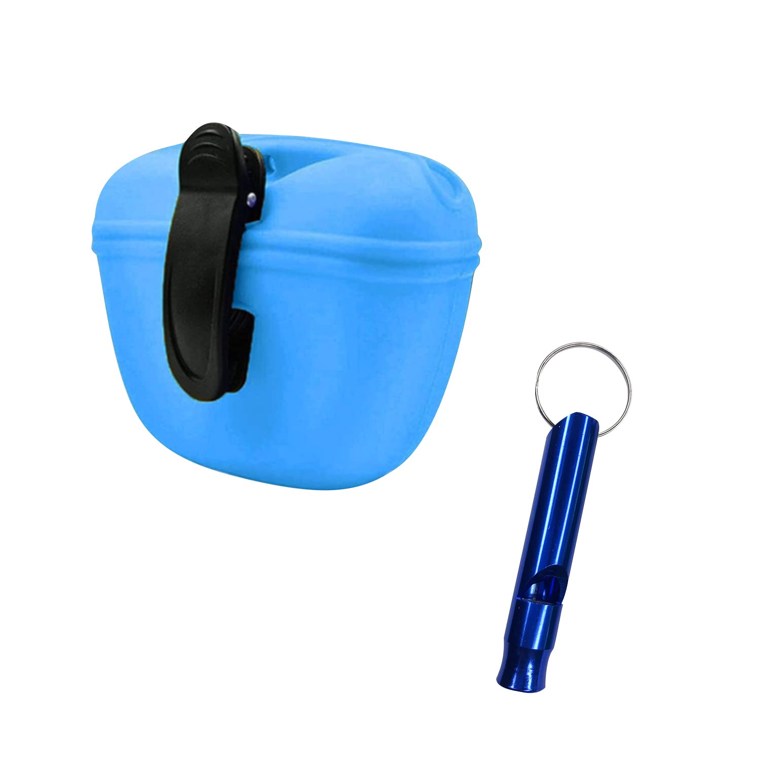 Bolsa de Silicona para adiestramiento de Perros con Silbato para adiestramiento de Mascotas, Bolsa de alimentación para Mascotas con Cierre automático de Clip en la Cintura