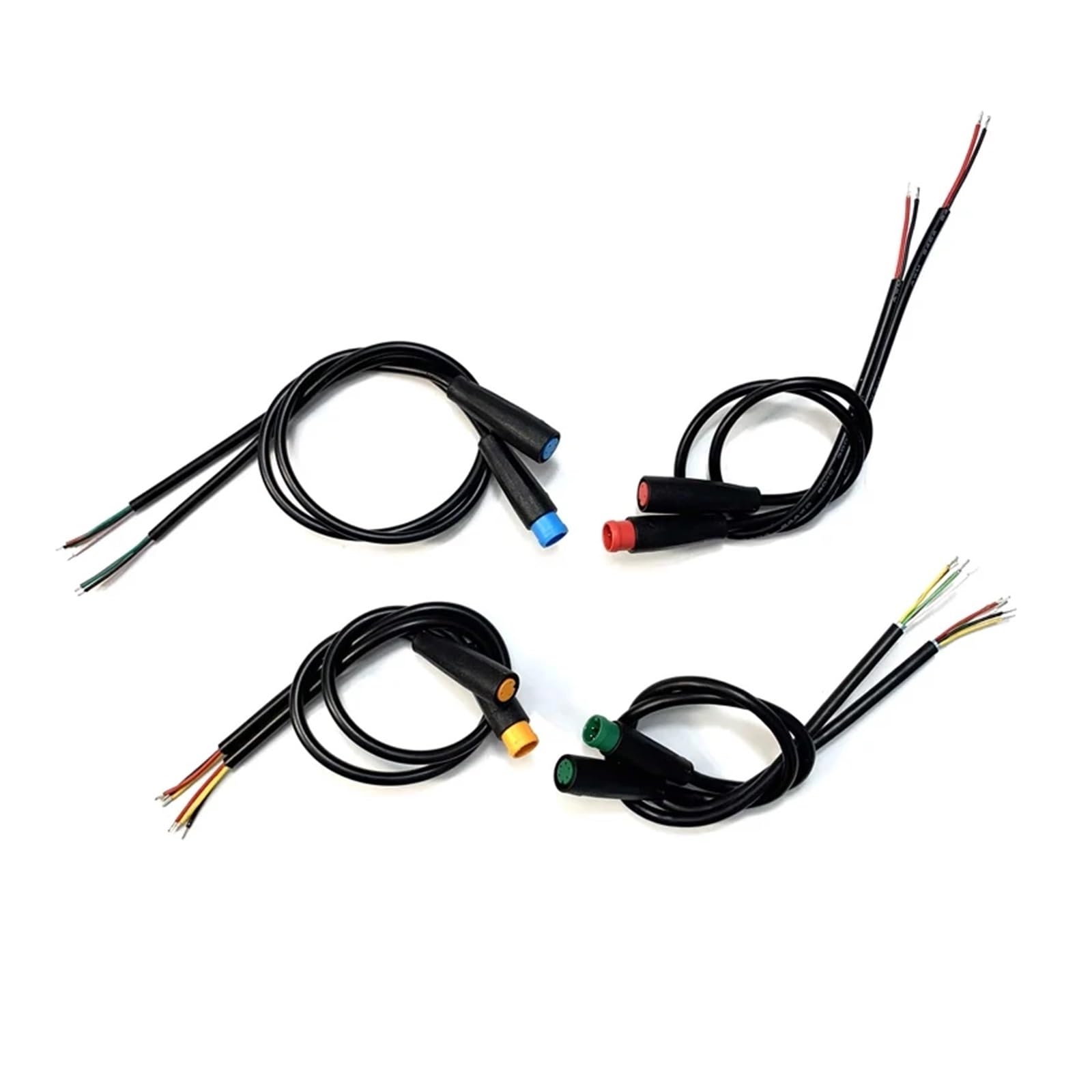 Lot de 5/10/100 connecteurs de capteur M6/M8 à 2/3/4/5/6 broches, extrémité droite, mâle/femelle, for écran de vélo électrique avec câble de 20 cm(M8 Male Female,100 SETS_2P)