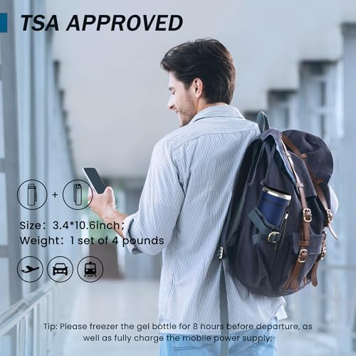Image of Electric Insulin Cooler Travel Case, USB-C | No Power Bank Included, Smart 36-68F Control, Temp Display, Holds 3-7 Pens, TSA-ready Travel Kit