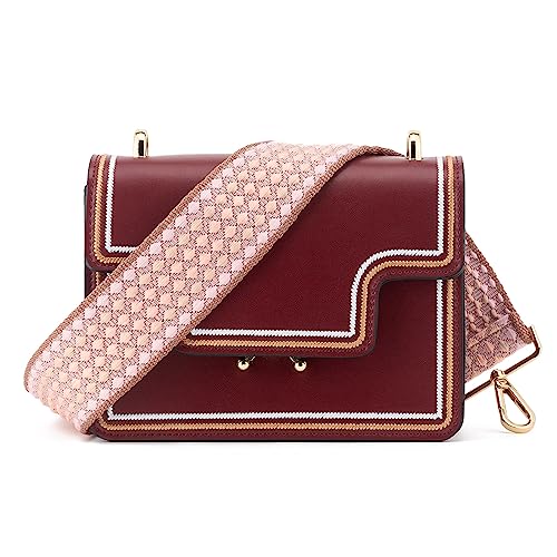 Image of Wide Shoulder Strap Adjustable Replacement Belt Guitar Style Crossbody Bag Handbag Strap Multicolor Canvas Straps(Wide:2in)(Color27)