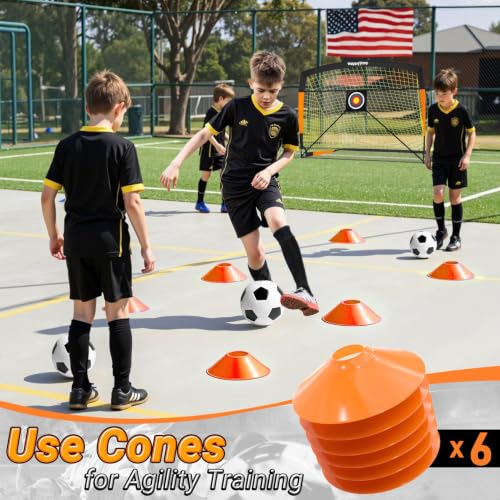 Image of Happy Jump Kids Backyard Soccer Goals 7x5 & 5x3.6 FT, Portable Outdoor Play