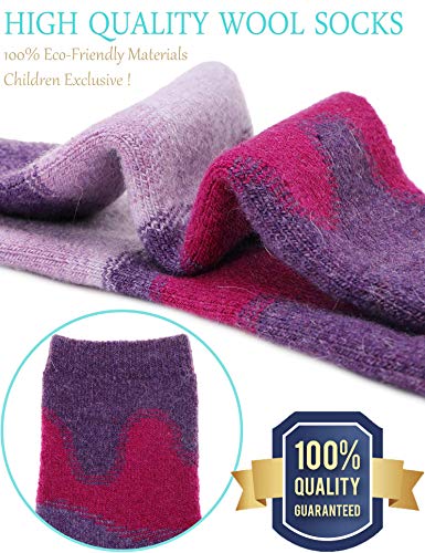 EBMORE Kids Merino Wool Socks for Toddlers Boys Girls Warm Thermal Winter Thick Hiking Heavy Cozy Crew Boot Socks 6 Pairs4