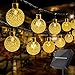Produktbild OBOVO Solar Lichterkette Außen, 60 LED Kristallkugel Lichterkette Aussen Solar, Wasserdicht Warmweiß Solarlichterkette mit 8 Modi für Garten, Bäume, Balkon, Party, Terrasse Deko