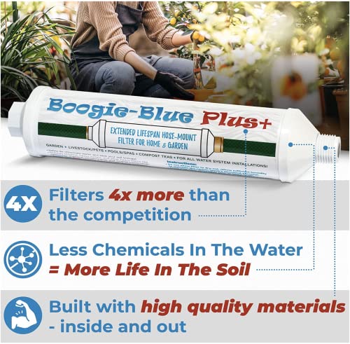 Boogie Blue Plus High Capacity Water Filter For Garden Hose, Rv And Outdoor Use -Removes Chlorine, Chloramines, Vocs, Pesticides/Herbicides Bundle With Boogie Black Fly Soldier Larvae 1Lb #TOP3