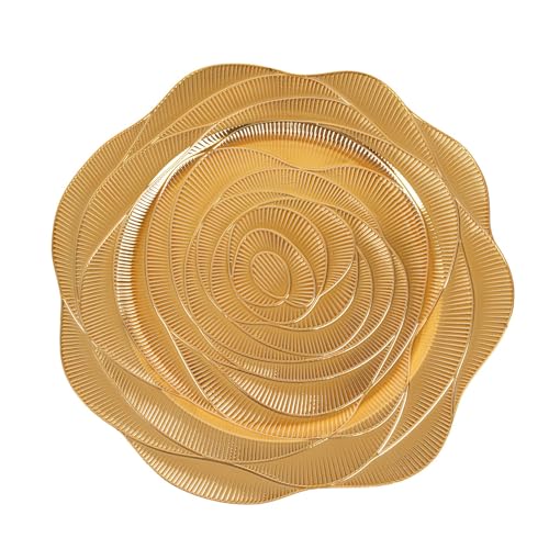 Platos Cargadores Redondos de Acrílico Dorado 13 in x6 miniatura 1