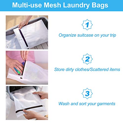 Image of GOGOODA Mesh Laundry Bags for Delicates Durable Protective Wash Bags | Travel Storage Bags for Intimates Lingerie, 6PCS （3L,3M）
