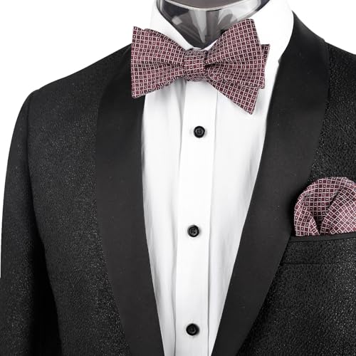 Image of Alizeal Mens 2pcs Solid Self-tied Bow Tie Set