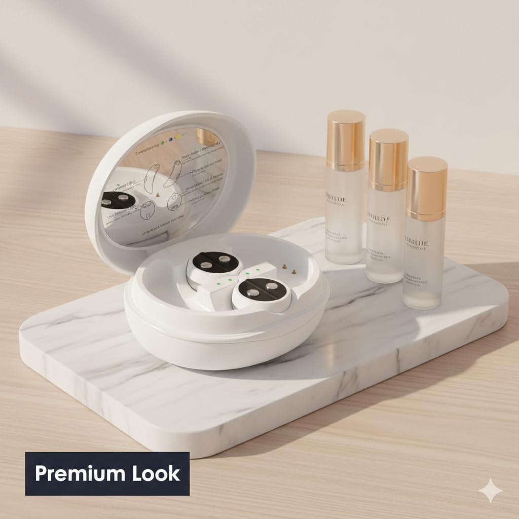 Mikrostrom Augenmassagegerät mit 660 nm Rotlicht & Gel Pads, 2-in-1 Face & Eye Massager gegen Augenringe, Tränensäcke & feine Linien, Erwärmung, 3 EMS-Stufen, wiederaufladbar, sanfte Anti-Aging Pflege
