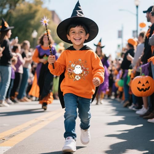Toddler Halloween Sweatshirt Boys Girls Pumpkin Ghost Dinosaur Graphic Tees Kids Long Sleeve Outfit Tops 2-7t4