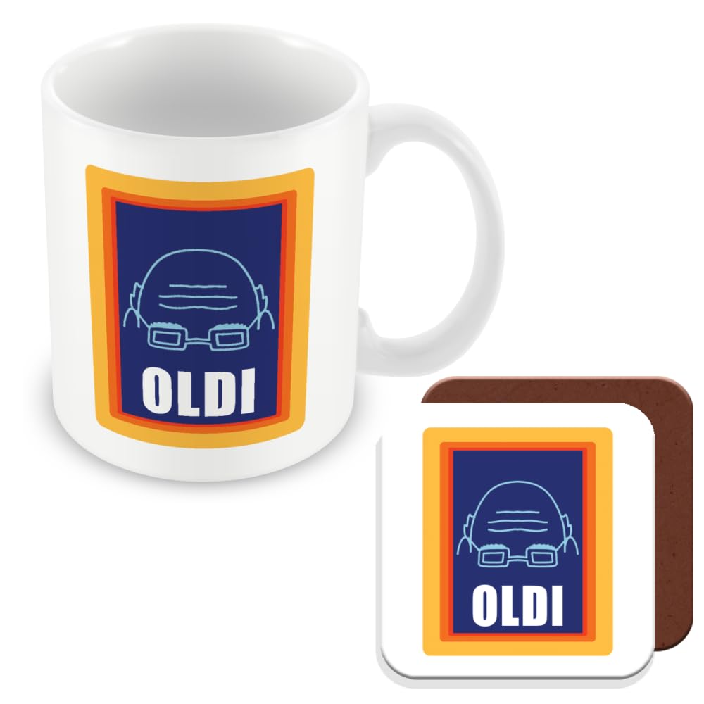 MUGGZ - OLDI - Mug & Coaster - Gift for More Mature Friends and Colleagues - Crinkly Codger โ image 1