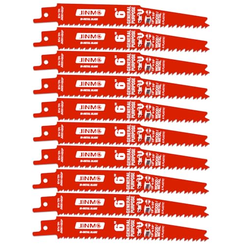 10 Pack 6 Inch 8/14TPI Reciprocating Saw Blades for Diablo Sawzall Blades