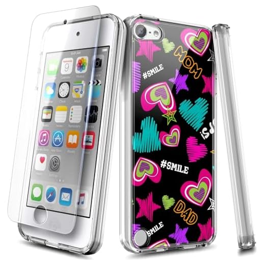 iPod Touch 7 Case, iPod Touch 5/6 Case with Screen Protector, E-Began Glitter Liquid Floating Gradient Quicksand Bling Diamond, Durable Girls Cute Case for iPod Touch 7th/6th/5th Generation Pink/Aqua