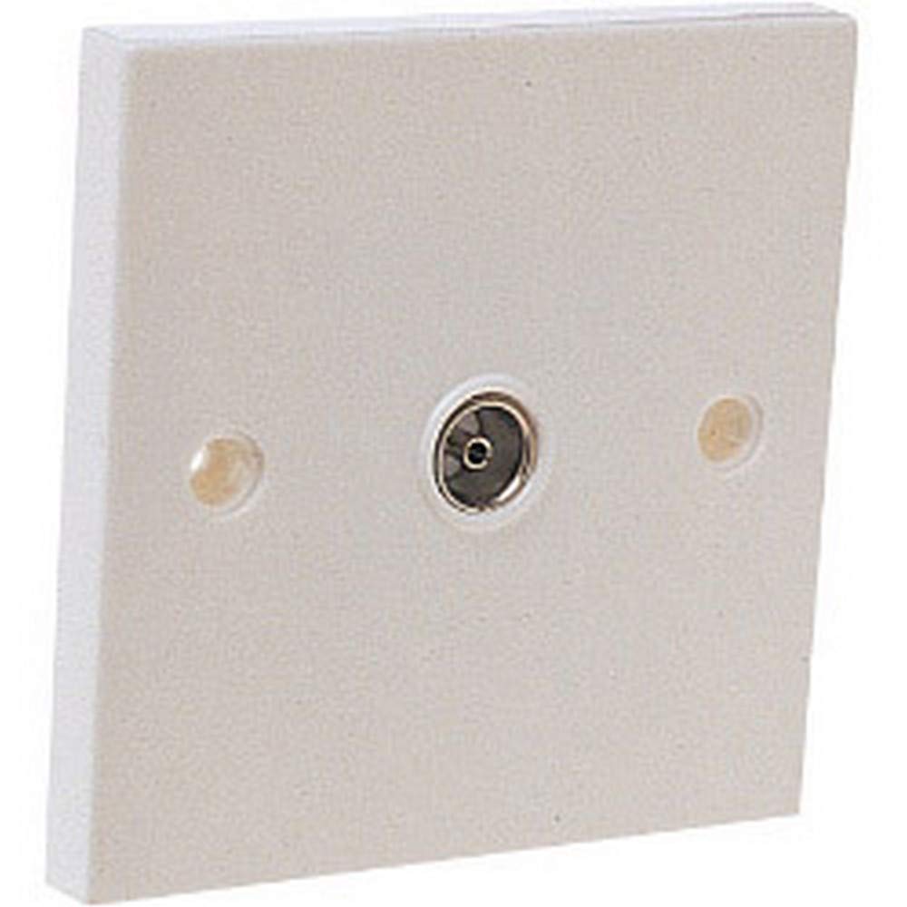 Dencon 7119NB Single Flush Coax TV Socket White