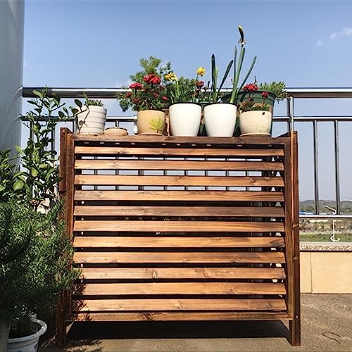 Soporte para flores de madera maciza para aire acondicionado de diseño robusto 2