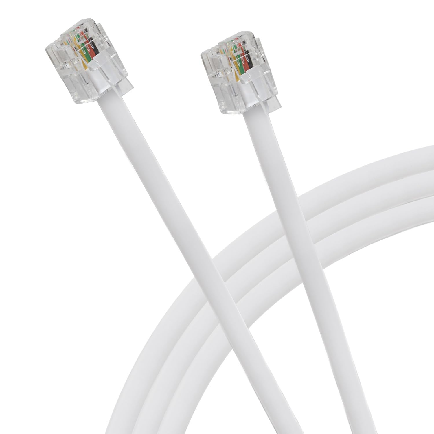 Maplin RJ11 Connector to RJ11 Connector 6P4C Telephone Modem Lead 3m White