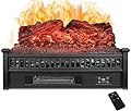Waleaf Electric Fireplace Logs Set Heater 23", 1500W Freestanding Fireplace Insert with 5 Flame Brightness&Speed Realistic Ember Bed, 8H Timer, Thermostat, Remote Control, for Christmas