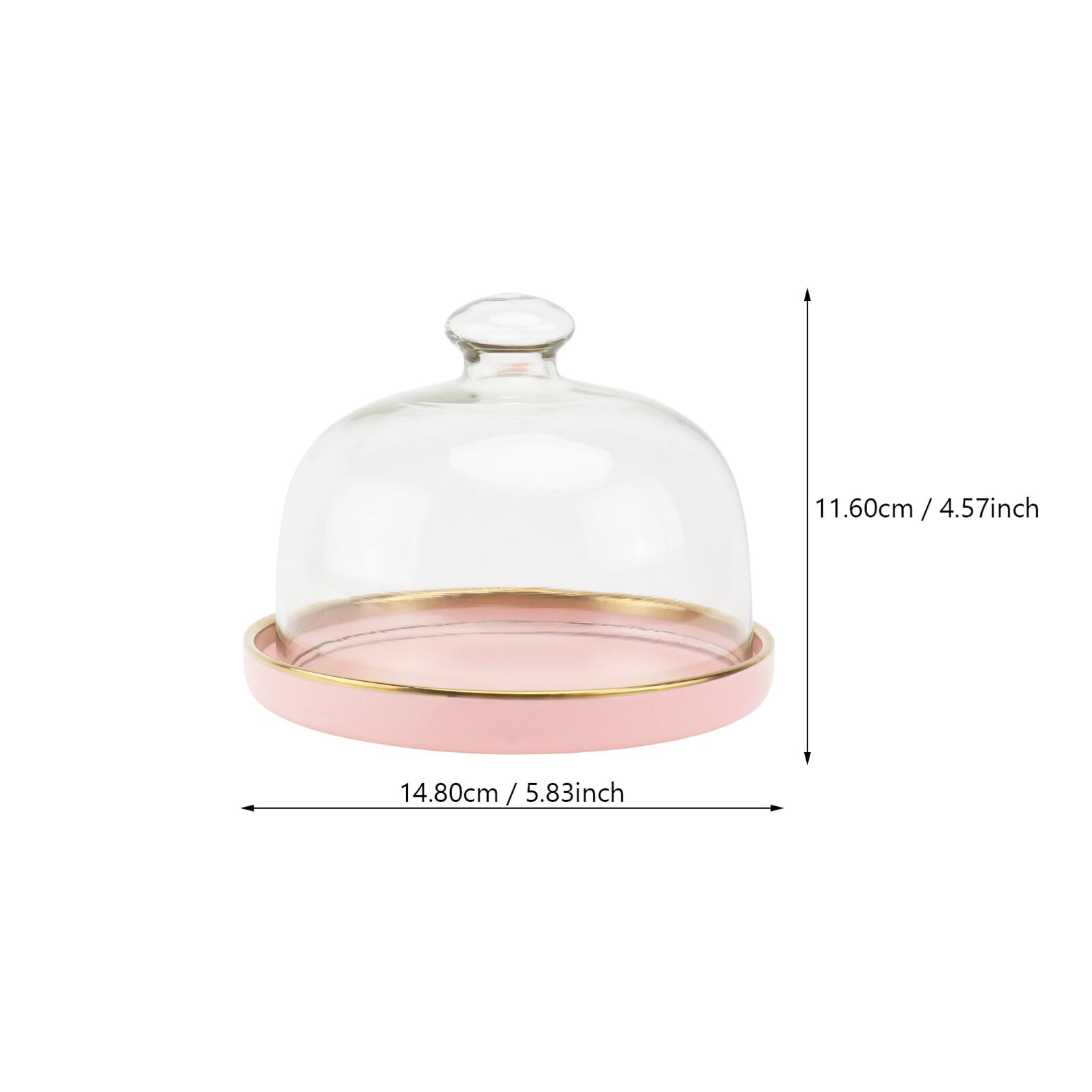 NUOBESTY Transparent Couvercle à Gâteau 1 Set en Verre, Plateau Céramique