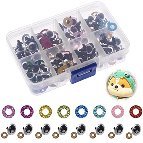 Ojos De Seguridad Ojos De Muñeca Ojos De Plastico Ojos de muñecas para manualidades Coloridos Ojos de Seguridad Ojos para Manualidades para Manualidades de Bricolaje Muñecas Muñecos de Peluche 80 PCS Cover