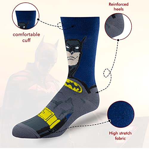 Meias da Liga da Justiça para meninos e homens, pacote com 6 meias para meninos de super-heróis, mei