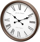 Fox and Simpson Extra Large 50cm / 20-Inch Grand Central Station Wall Clock in Earth Brown