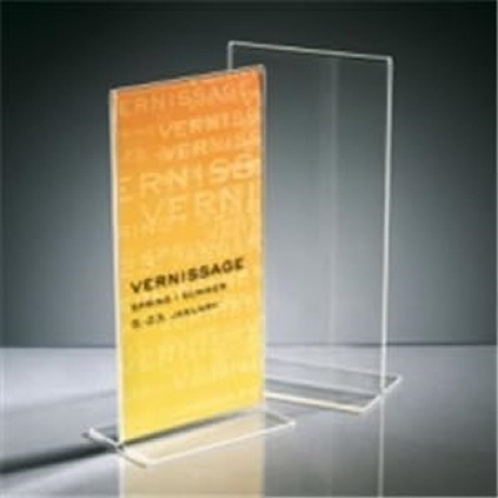 SIGEL TA224 Sign Holder, upright, for DL, double-sided presentation, uv resistant acrylic, transparent, 10 Pieces