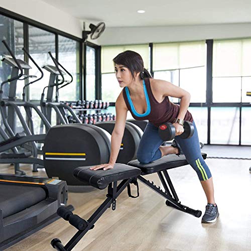INTEY Adjustable Weight Bench, Foldable Workout Bench for Home Gym Full Body Workout, Flat Decline Inclide Adjustable Utility Bench for Weight Lifting