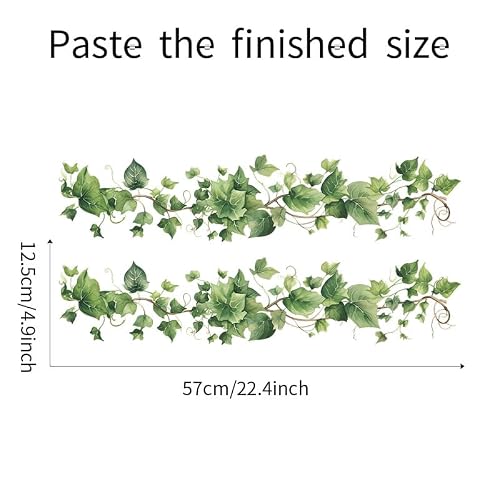 ウォールステッカー 緑 葉 植物 籐 DIY 壁紙シール 緑の葉 蔦, 北欧風 観葉植物 つる植物 つりラン 緑の植物 部屋の壁のシールリビングルームの壁, リビング・寝室・浴室用 インテリアステッカー, デザイン DIY wall sticker decoration [3]
