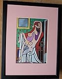  Picasso stampa incorniciata, 30,5 x 40,6 cm cornice, Rare Picasso stampa