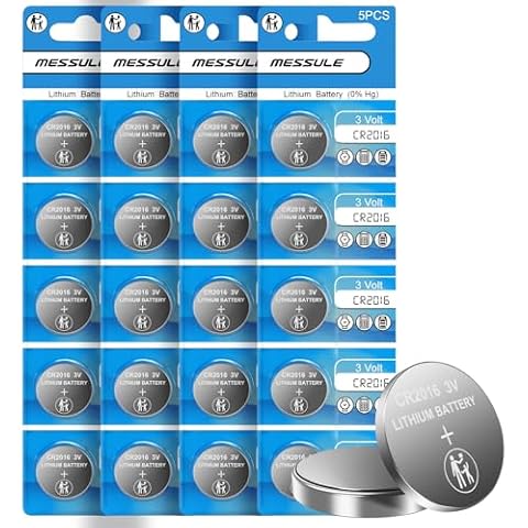 messule 3 Volt 2016 Cell Battery 20 Pack – Button Cell 2016 Batteries – Lithium CR2016 3 Volt Coin Battery – Alkaline 2016 Battery Replacement for Watch Key Fob Computers-10 Year Shelf Life Cover