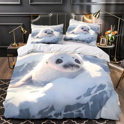 Housse de couette bébé phoque 135x200抗过敏防螨单人微纤维被套
