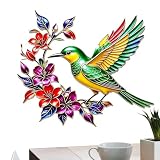 Decorative Versatility Highlight: Featuring a stunning round design, this hummingbird metal wall art combines vibrant cut patterns with an elegant bird-drinking motif, delivering versatile decor options that seamlessly blend into indoor living spaces or outdoor environments like decks and verandas