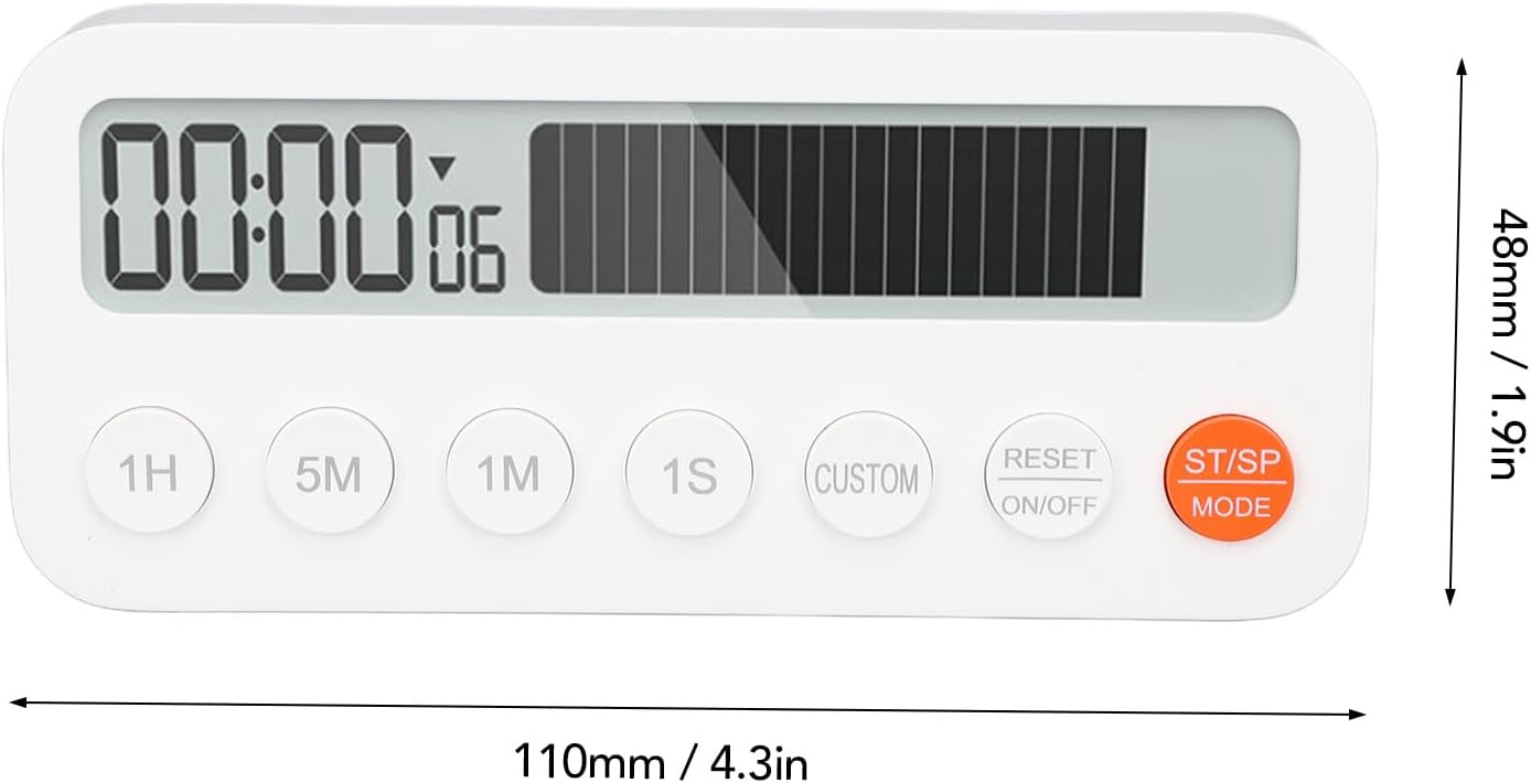 FLEXMAN Digital Kitchen Timer with dimensions labeled as 110mm/4.3in and 48mm/1.9in