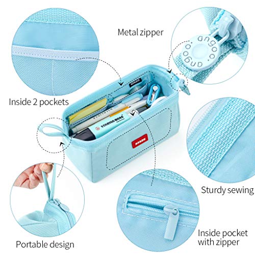 Cicimelon Pencil Case Large Capacity Pencil Pouch Pen Bag For School Teen Girl Boy Men Women (Blue) #TOP5