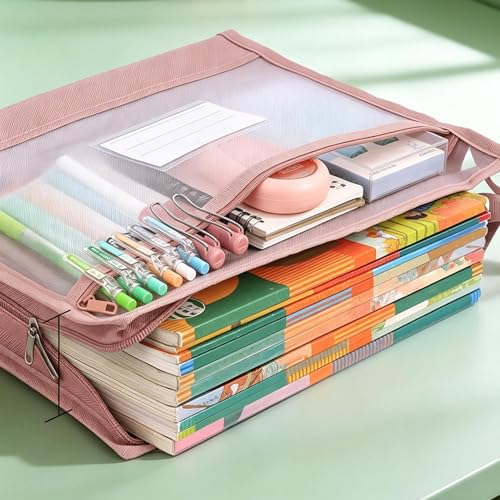 Bolsas de malla con cremallera A4 transparentes de doble capa para documentos 5