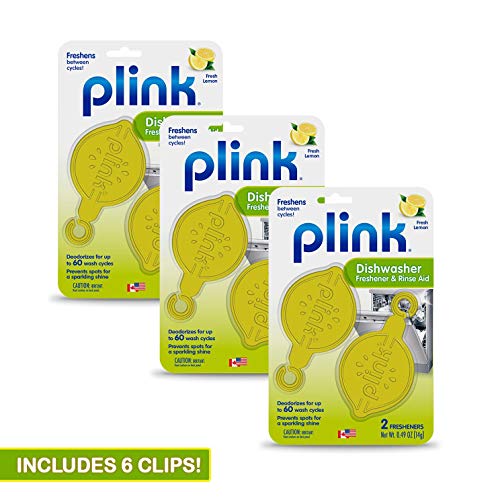 Plink Dishwasher Freshener & Rinse Aid is a Multi-Action Agent that Combines Freshening and Spot Prevention. Fresh Lemon Scent. Last Up To 60 washes per Clip. 6 Ct.