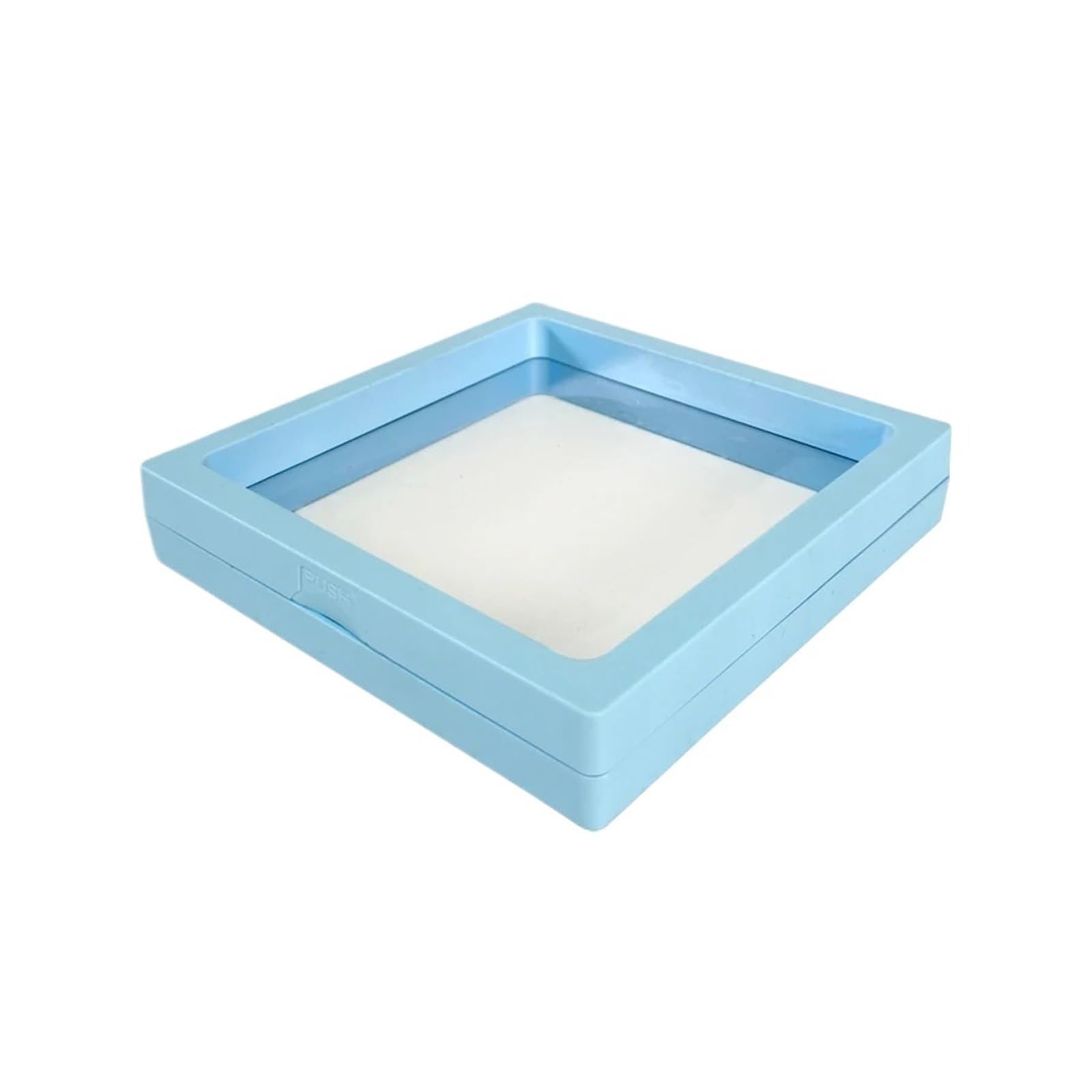 12Pcs 3D Floating Picture Frame Shadow Box Jewelry Display Stand Ring Pendant Holder Protect Jewellery Stone Presentation Case For Earring Necklace Bracelet(Sky Blue,11x11cm)