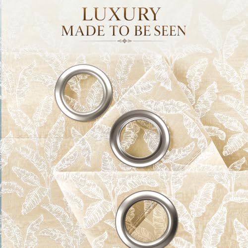 Image of HOKIPO Majestic Eyelet Curtain 7 Feet Long Single Panel, Accent Beige