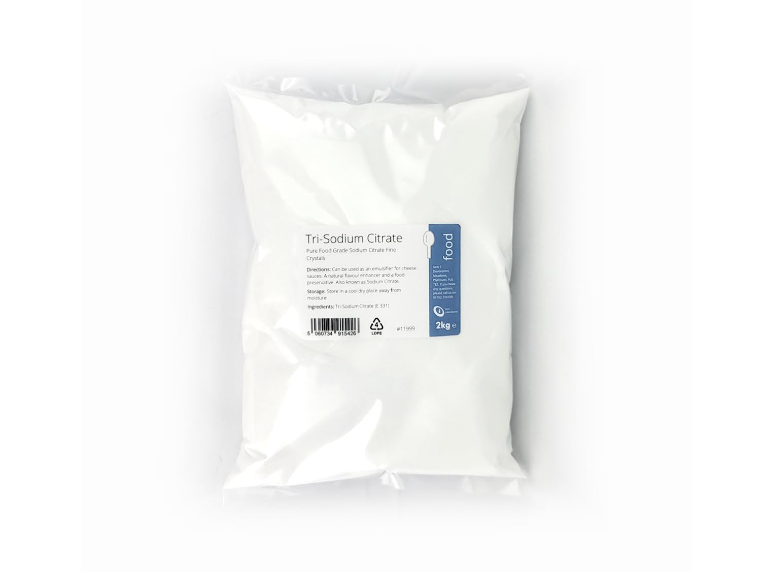 Intralabs Sodium Citrate 2kg - Salt Buffer, Vegan, Preservatitve, Gluten Free, GMO Free - Premium Quality TriSodium Citrate