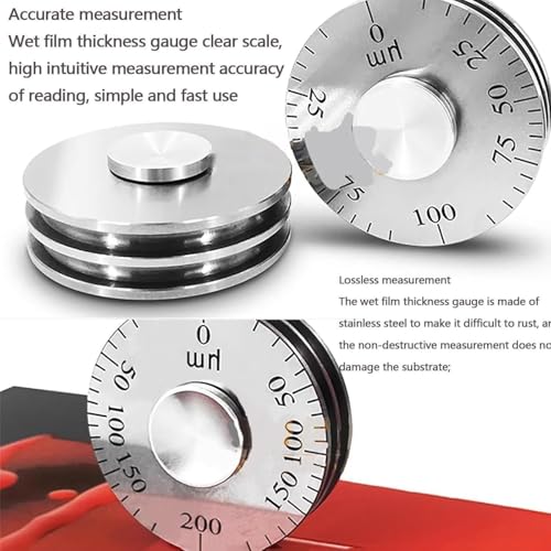 Calibrador de Película Húmeda de Alta Precisión, Medidor de Espesor de Película Húmeda con Escala Clara y Caja de Almacenamiento, Rango Opcional 0-100μM/0-150μM/0-200μM/0-500μM para Revestimientos, Pintura y Barniz miniatura 4