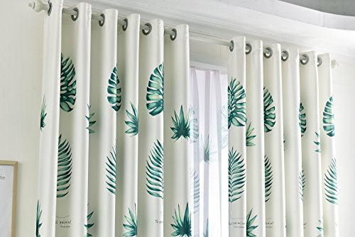 Etry Tropical Banana Leaf Green Window Curtains Semi Blackout Thermal Insulated Curtains Drapes Grommet Top For Living Room Bedroom 52 X 63 Inch 1 Panel #TOP2
