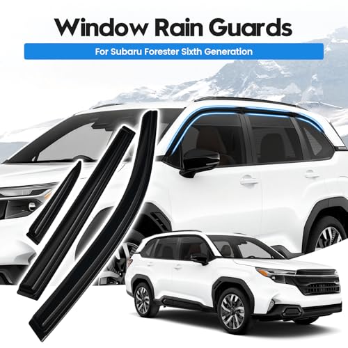 Image of Forester Rain Guards - Window Visors for Subaru Forester 2025-2026, Out-Channel Side Window Rain Guards for Forester, 6PCS, Black, Car Accessories