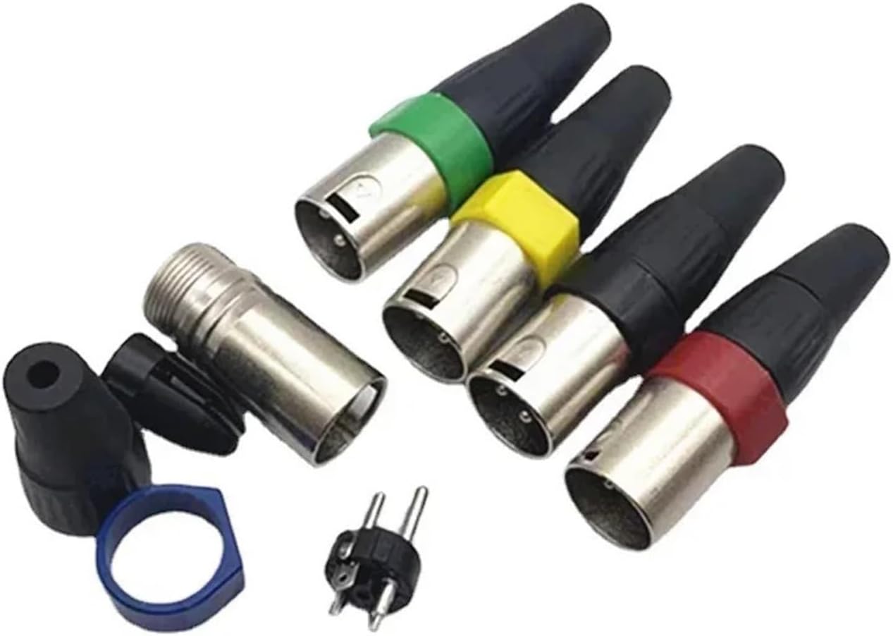 5PCS 3Pin Male Female 3Pole Plug Jack Microphone Cable Terminal Wiring Connector(Green Female)
