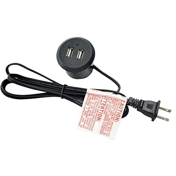 4 LEAF Desktop USB Electric Grommet Surgir USB Hub Recessed USB Outlet by Countertop Sofa Built in Power Docking Station with 2 USB Ports