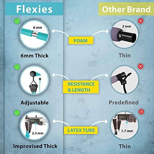Flexies Portable Pilates Bar kit with Free 8Loop Stretch Band, Workout