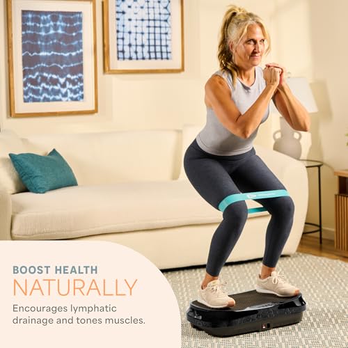 Image of Lifepro Waver Mini Vibration Plate Exercise Machine with Remote & Bands - Compact Whole Body Vibrating Plate for Lymphatic Drainage & Muscle Toning - Shake Machine with 99 Speed Levels & 10 Presets
