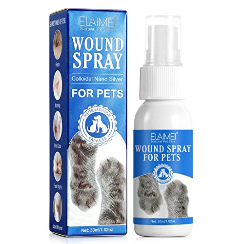 Cjztp Wundspray für Hunde 30ml, Antiseptisches Spray für Hunde Katzen Wundpflege, Juckreiz Hund Haut Relief und Alle Hautpflege Gesundheit