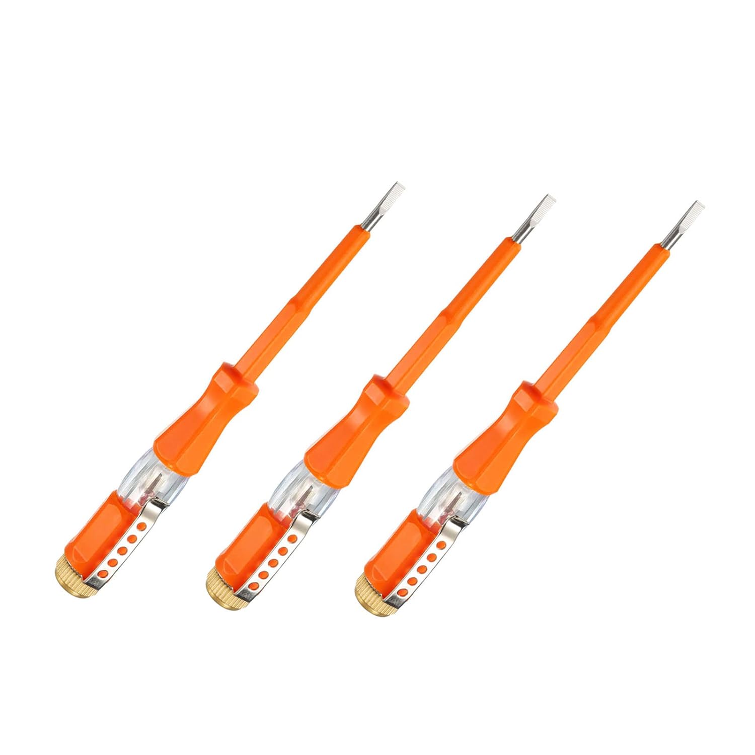 YOKIVE 3 Pcs Voltage Circuit Tester, 3mm Slotted Screwdriver, Great for Office, Art, Home, Daily Use (AC 100-500V, Green)