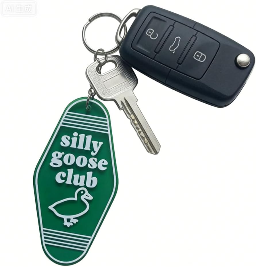 Silly Keychain Goose Keychain Funny Key Chain Gag Key Ring for Men Women