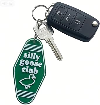 Silly Keychain Goose Keychain Funny Key Chain Gag Key Ring for Men Women