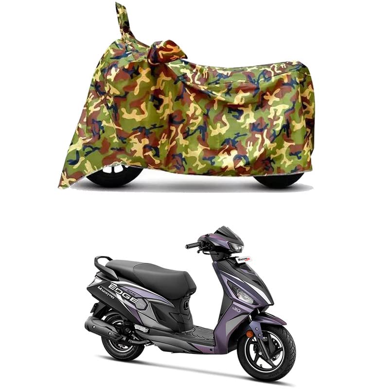Image of Waterproof 100% PVC Coated Bike Scooty Two Wheeler Body Cover Compatible For Hero Maestro Edge 125 Disc /UV-Rays /Heat Protection /Birds Dropping /Scratchproof /Dust proof /All [6X6 Jungle Print]